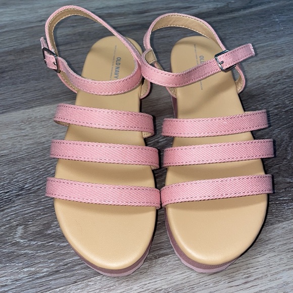 NWOT Twill Strappy Platform Sandals - Picture 2 of 6